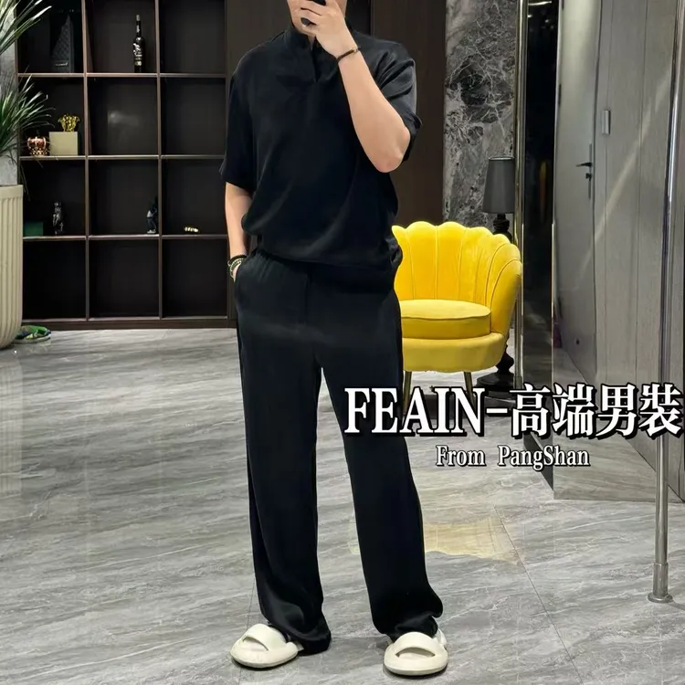 【进口铜氨丝】高端定制进口铜氨丝男士V领一粒扣设计套装2547