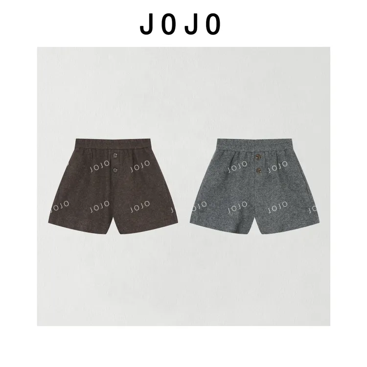 玖了个玖 2025冬款 极简百搭立体剪裁两粒扣毛呢短裤 2511C7888