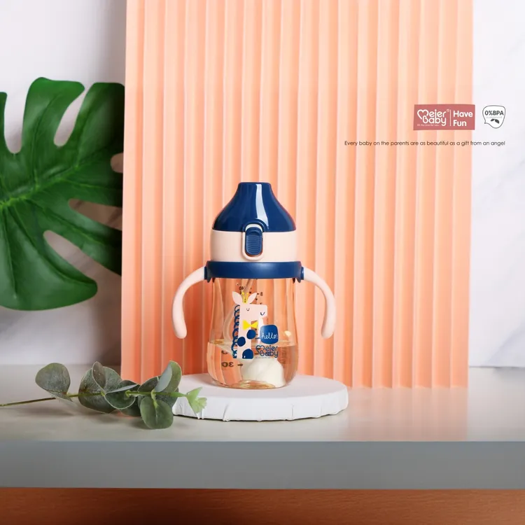 美儿贝比PPSU鸭嘴水杯带重力球适合喝奶喝水防摔防呛防胀气可爱