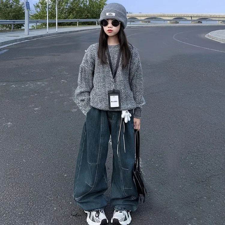 女童毛衣2025新款秋冬装儿童洋气针织衫中大童装女孩秋季套头衫潮