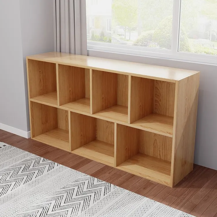 简易书架落地置物架客厅格子柜学生家用书柜储物柜一体柜子置物柜