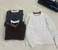 【白色领边】58女外穿长袖百搭上衣韩版圆领宽松复古显瘦毛衣