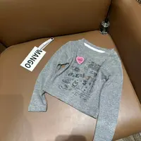 【海派甜心】4402灰色手绘软软儿童长袖上衣