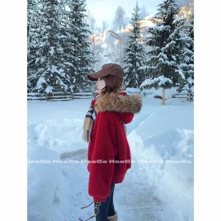 浩哥严选●雪镜HGD5WT5909A貉子毛外套预时尚洋气加厚保暖冬季设计