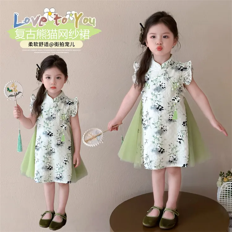 女童连衣裙夏季2025新款旗袍裙汉服新中式连衣裙