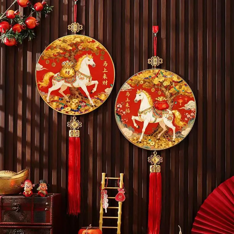 马上来福钻石画挂件年货送礼送人春节手工diy马年新年喜庆礼物