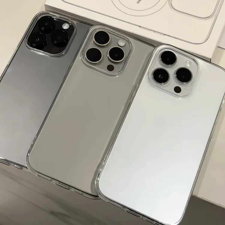 简约透明适用于苹果14/15大孔iPhone16promax超薄12/13透明手机壳