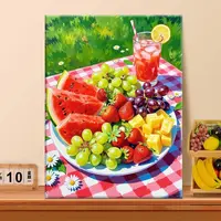 水果拼盘|数字油画diy真心遮盖六代颜料填涂色手绘礼物油彩装饰画