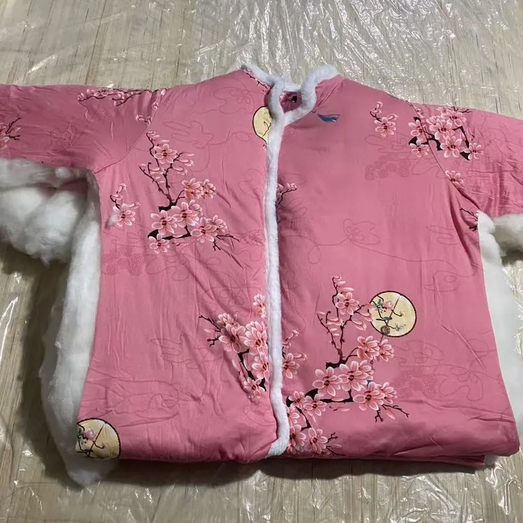 是半成品！需要自己动手缝制！自己缝制的女偏襟盘扣半成品棉衣