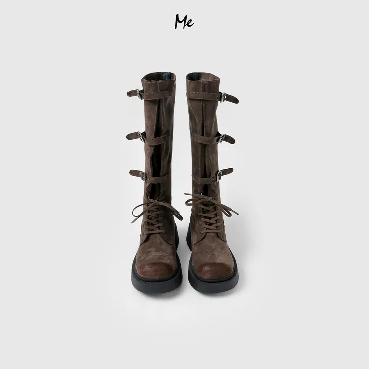 ME【MM磨砂高筒马术靴】奢牌感磨砂绒骑士靴百搭时尚鞋子MESA0926