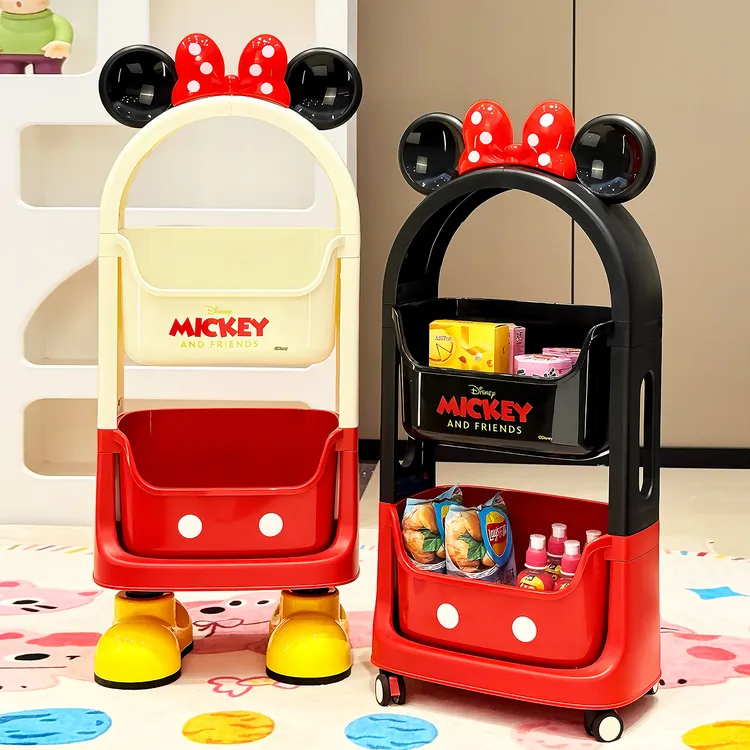 米奇客厅零食置物架家用可移动多层小推车储物架卫生间收纳整理架