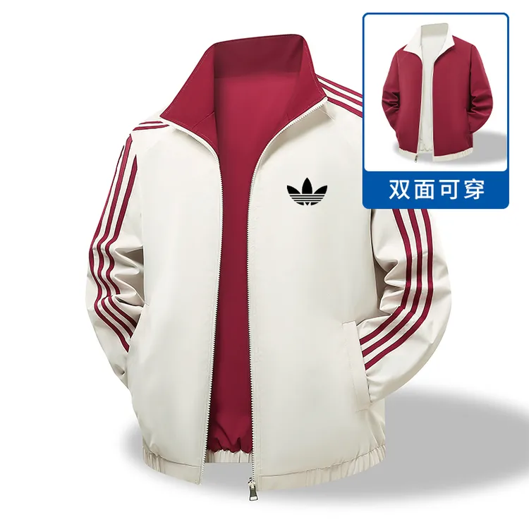奥莱品牌秋冬季情侣款两面穿时尚运动外套男女款立领防风休闲夹克