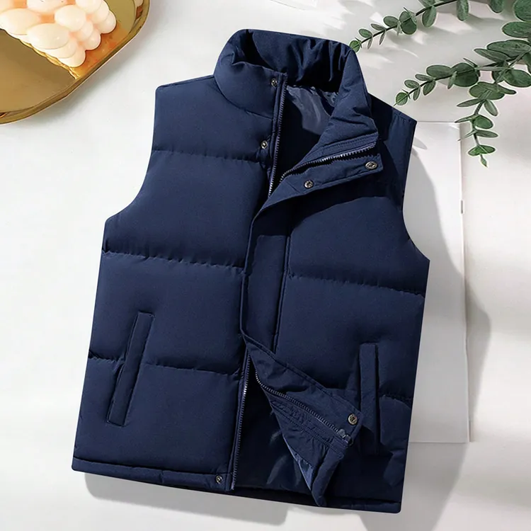 常规款立领色块保暖纯色秋冬马甲本布下摆厚款多口袋209