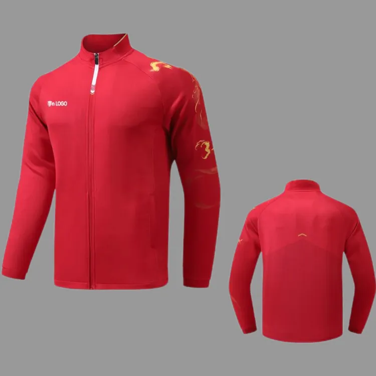 春秋季红色运动外套男适合跑步训练