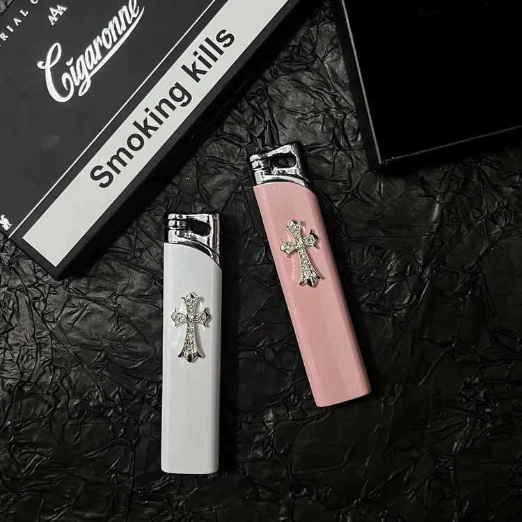 “克罗心系列”手作原创高颜值粉焰充气打火机精致女生送男女生礼物