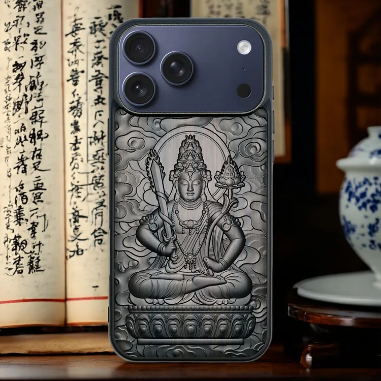 十二生肖守护神iPhone17pro max手机壳苹果17Air檀木浮雕男女适用