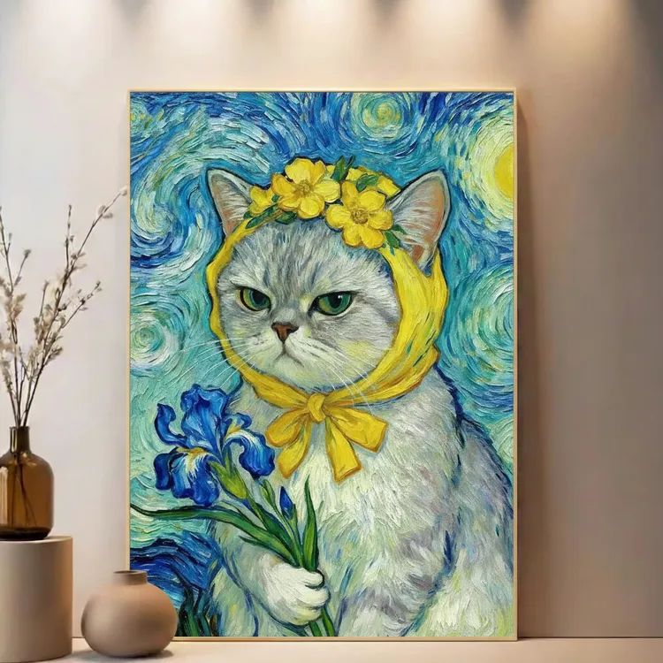 数字油画diy填充成人儿童绘画手工涂色礼物画画diy填色丙烯油彩画