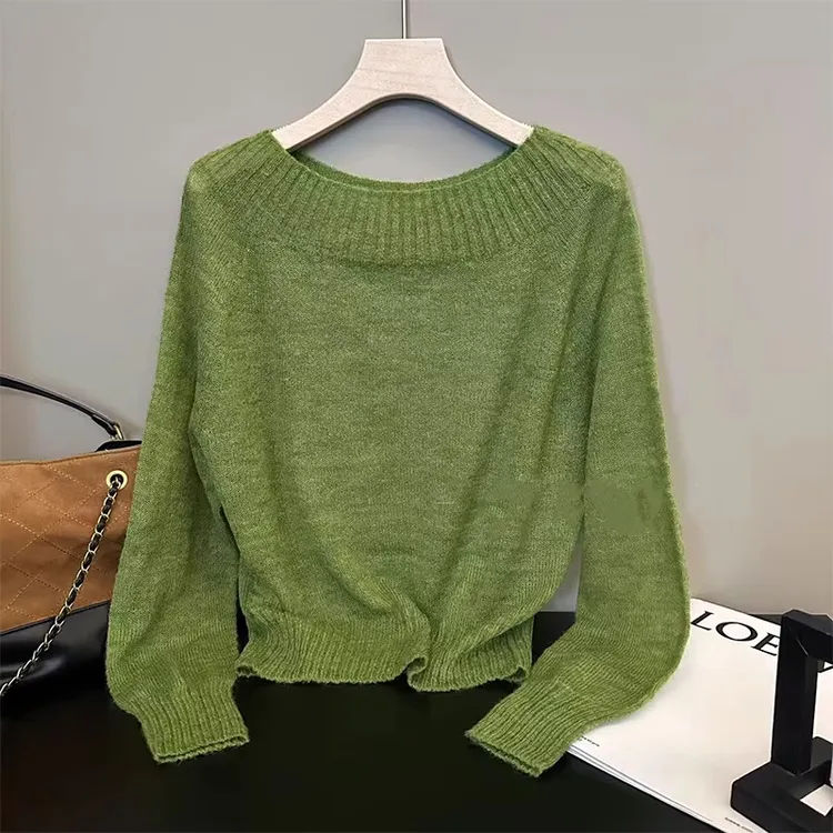 韩系温柔风气质宽松显瘦套头长袖针织衫女2025秋季新款百搭上衣潮