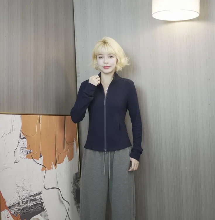 592秋冬双面澳绒保暖加厚双开头立领拉链休闲百搭打底