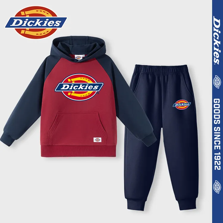 Dickies童装男童秋季连帽卫衣男孩休闲两件套2025新款儿童套装潮