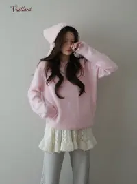 vuillard【棉花糖Cottoncandy】少女减龄感甜美慵懒风毛衣针织上衣
