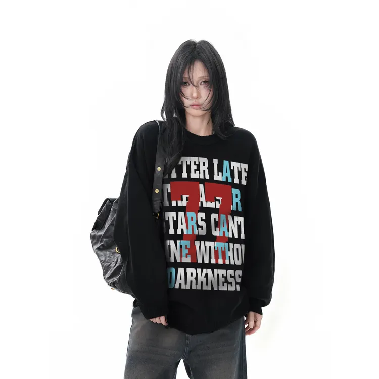 YWBY潮牌女装秋冬新款爆款简约保暖毛衣休闲宽松百搭毛针织上衣