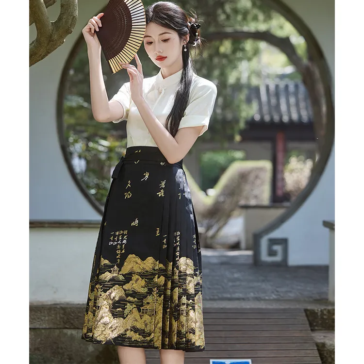 中国风马面裙中式女2025新款小个子古风公主汉服仙气飘飘绝美古装