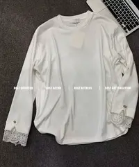 （少女手札）韩系蕾丝拼接袖口加绒中长款T恤冬季新款打底衫（120-L）