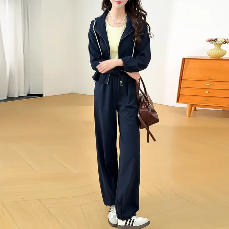 春秋小众法式阔腿裤三件套装女新款气质显瘦休闲轻奢女神范裤套装