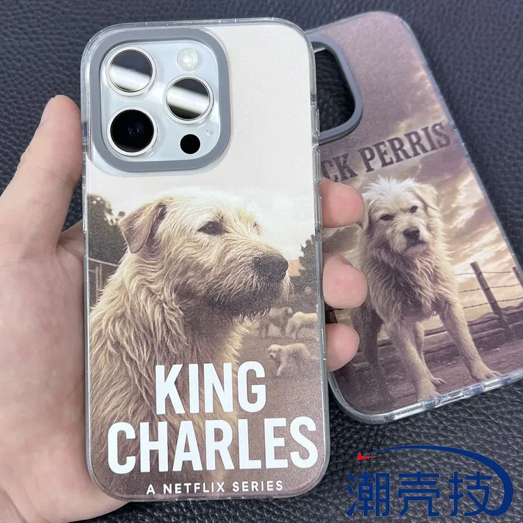 潮壳技适用于苹果16Promax查尔斯狗王手机壳iPhone15磨砂不沾指纹