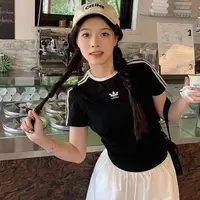 【商场撤柜】Jennie同款短T 女生刺绣运动风纯棉短袖8703