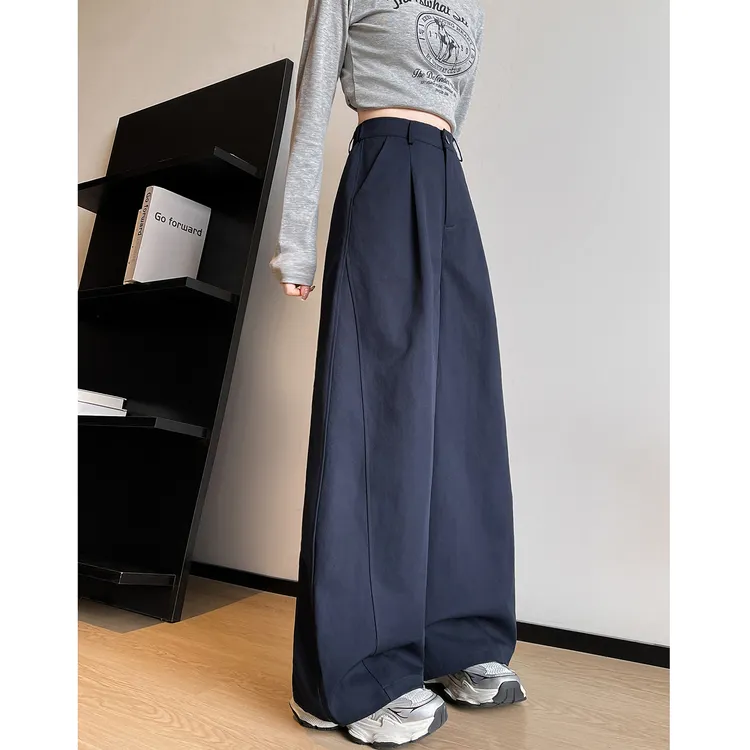 美式辣妹弯刀裤女春秋季2025新款小个子高腰显瘦宽松休闲阔腿裤子