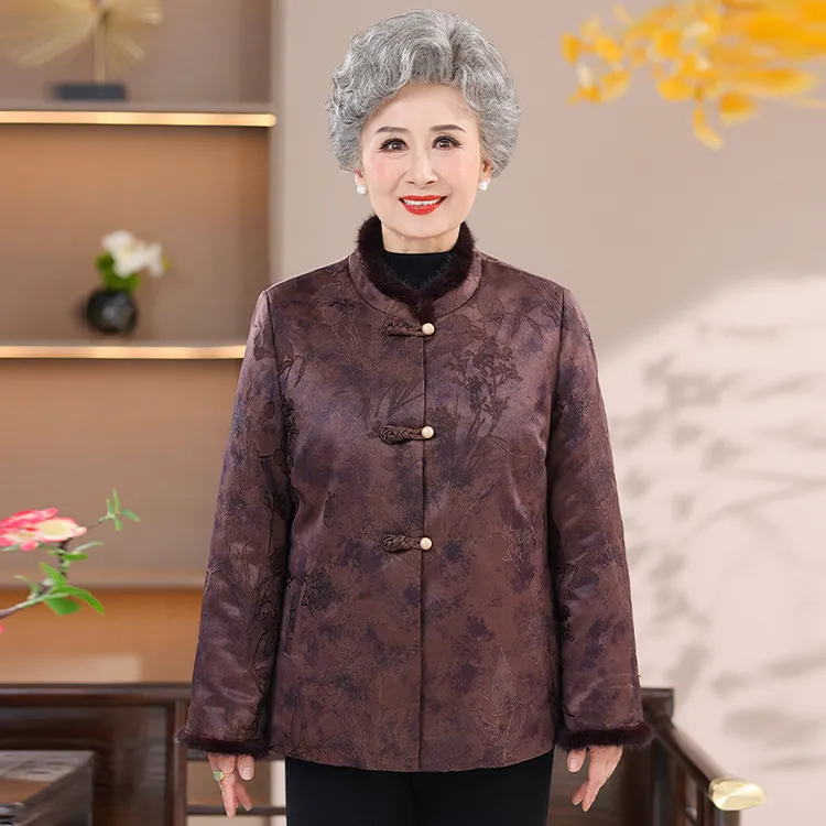 轻便加绒老人中老年女装棉衣棉袄冬季中式中老年棉服棉服气质复古