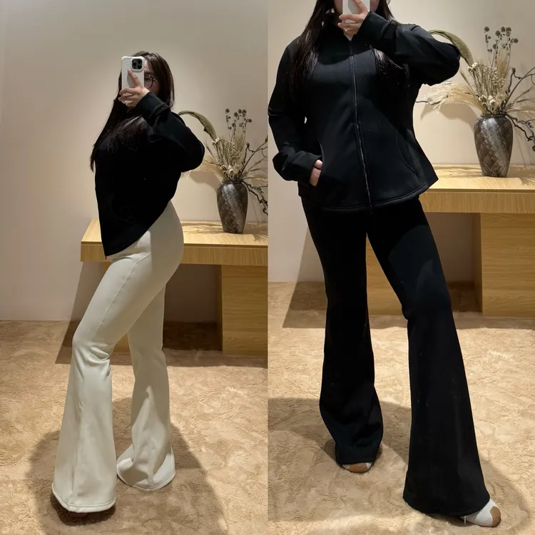 【加绒瑜伽大喇叭裤】大码瑜伽裤秋冬高腰显瘦女鲨鱼裤运动休闲重工