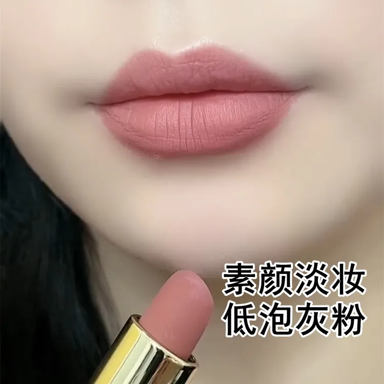 AECE新款不沾杯不掉色防水口红素颜淡妆显气质低泡灰粉肉桂奶茶色