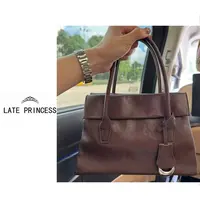 LATE PRINCESS【琥珀】复古棕色软皮大容量托特包女通勤单肩包