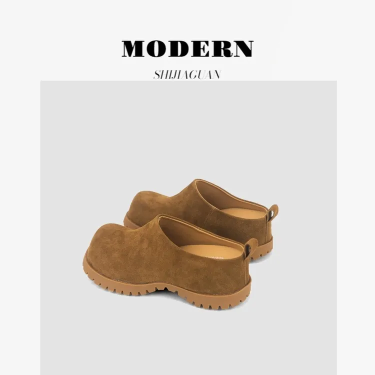 黄色包头勃肯鞋女外穿2025春季厚底穆勒鞋一脚蹬懒人鞋增高半拖鞋