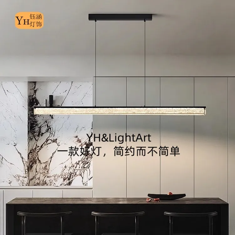 意式轻奢风极简一字长条灯2025新款现代吧台高端大气餐桌餐厅吊灯