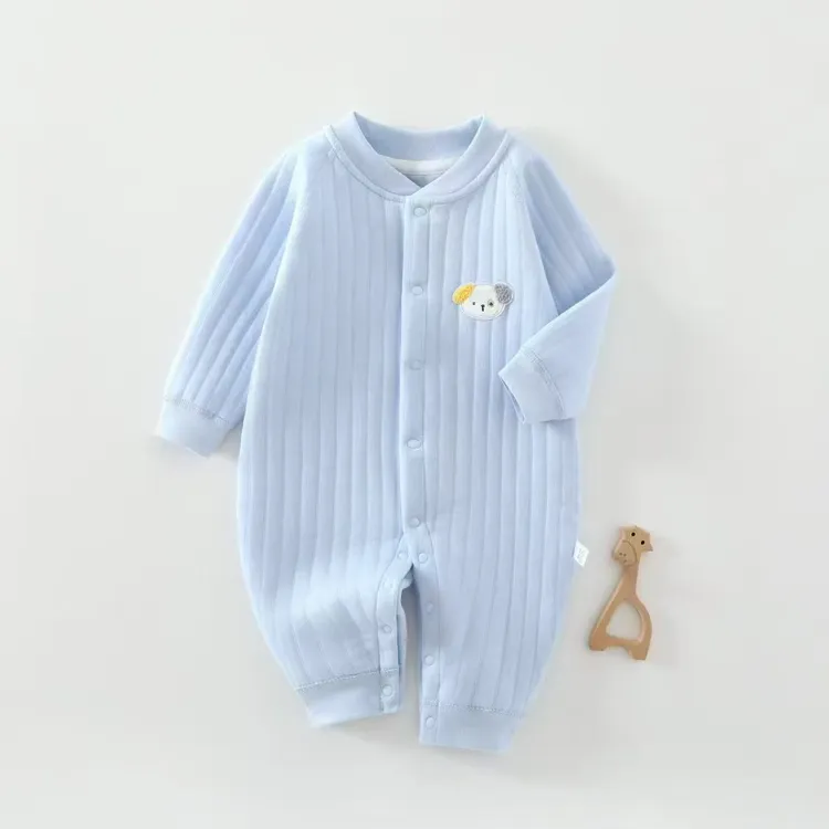 婴儿连体衣秋冬A类保暖夹棉哈衣爬服宝宝加厚无骨睡衣新生儿衣服