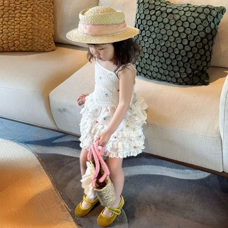 小惜亦夏季韩版童装女童法式度假风碎花吊带裙无袖萌娃连衣裙