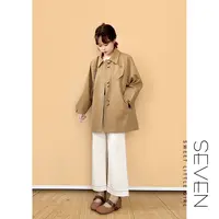 多伦多画册⑦七七146小个子纯棉翻领短款风衣外套女时髦大衣小美说
