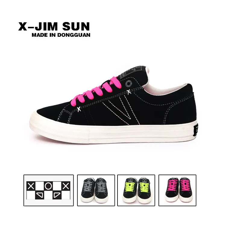 X.JIMSUN击上滑板鞋青年男款时尚黑色情侣高级感低帮硫化黑色板鞋