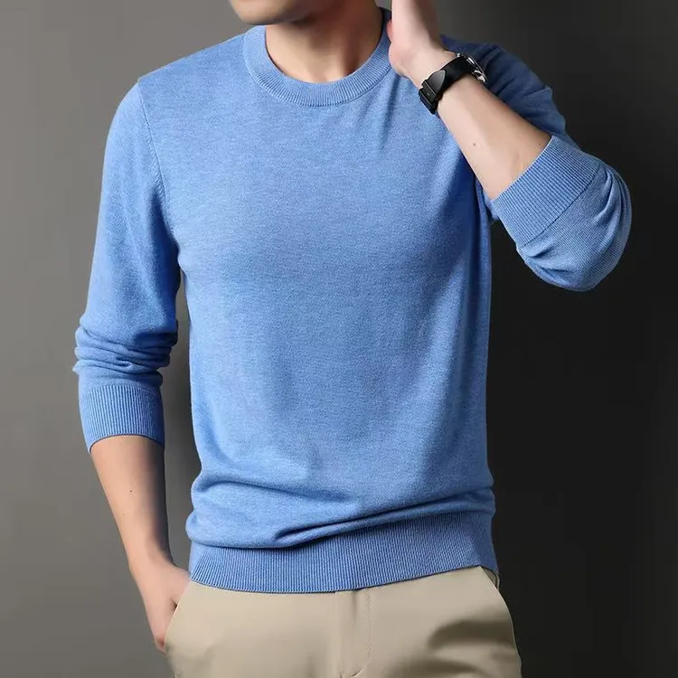 男士冬款毛衣针织衫长袖毛衣标准上衣衫圆领男士