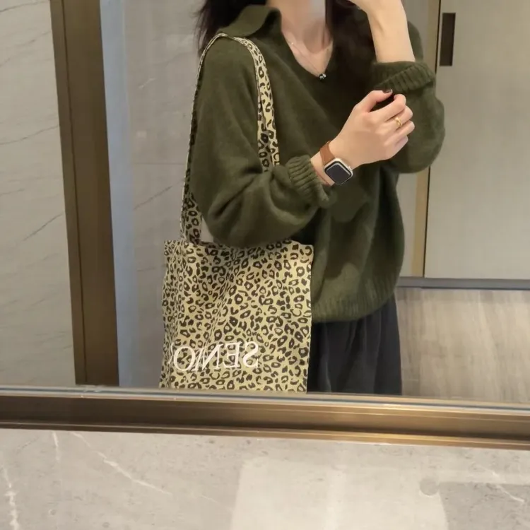 氛围感漂亮显白套头毛衣女2025秋冬新款气质针织衫搭配磨毛阔腿裤