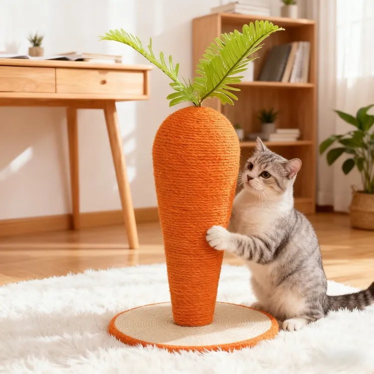 宠物猫咪加厚胡萝卜立式猫抓板剑麻材质耐磨不掉屑猫咪磨爪神器