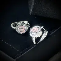 铜合金锆石耳饰 合金锆石耳环多巴胺甜美字母小众耳扣 少女感耳环