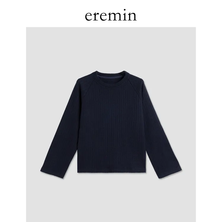 格印上衣/定纺精梳棉格子肌理插肩袖卫衣56143