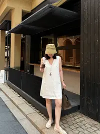 【NO退NO换】鑫燃KIKI 小众时尚设计感钉珠无袖连衣裙 258826 MHT 