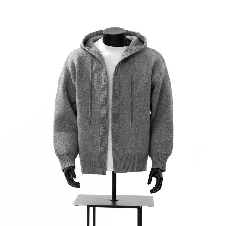 FANGWANG重磅连帽针织毛衣开衫休闲百搭男宽松情侣款长袖外套上衣