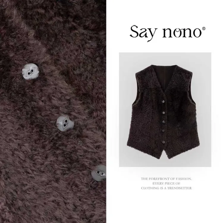 懒猫nono│Saynono 复古慵懒风开衫拉贡皮毛一体皮草外套GMG1330LY